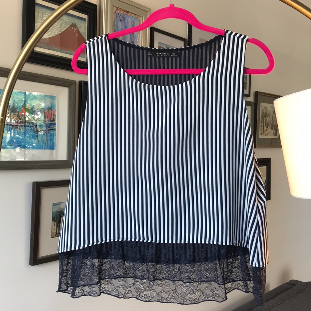 Zara Cropped Striped Blouse